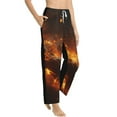 thumbnail image 3 of Cauagu Cool Fire Man Pajama Pants for Women Loose Fit Wide Leg Trouser Pants Casual Elastic Waist Drawstring Lounge Pants, 3 of 6