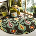 thumbnail image 2 of SAFAVIEH Ikat Abbot Southwestern Wool Area Rug, Charcoal/Blue, 8' x 10', 2 of 9