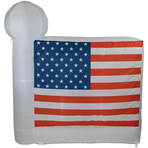 Northlight Lighted Inflatable Patriotic American Flag Outdoor Decoration - 5'
