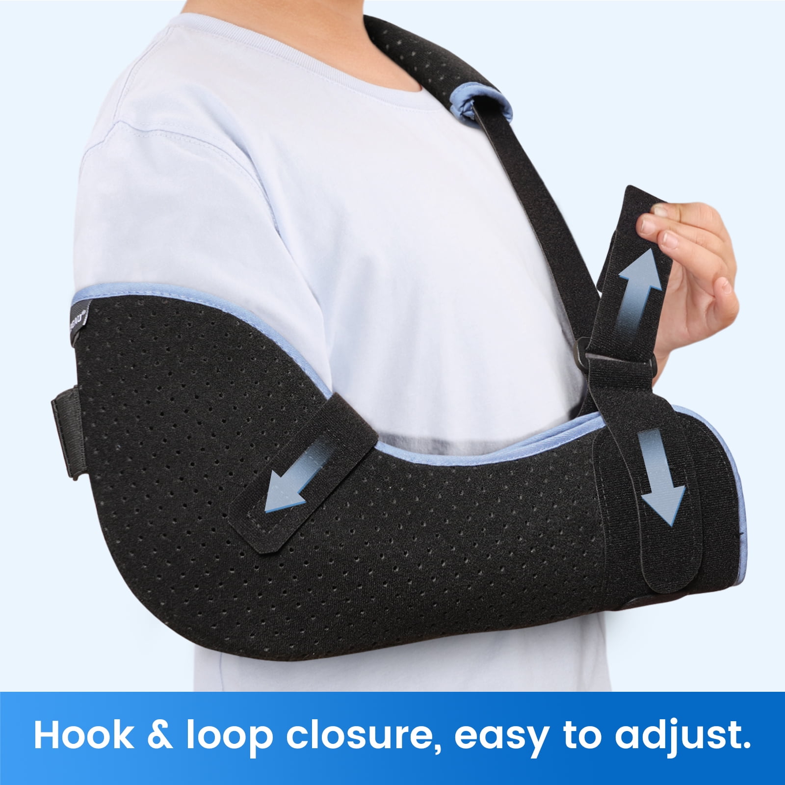 Velpeau kids arm sling, Lightweight Medical Sling with Adjustable Shoulder Strap,Shoulder Mesh Immobilizer Slings for Elbow Injury/Torn Rotator Cuff/Wrist Injury/Surgery, (Comfort Version,2XS,Right)
