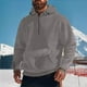 thumbnail image 1 of pstuiky manga larga para hombre, Sudadera informal de polar con bolsillo y cremallera para hombre, de manga larga, color liso, con capucha salir tops s, 1 of 7
