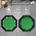 thumbnail image 3 of M optimized Octagon Poker Table with Collapsible Legs, Casino Leisure Gamimg Table for 8 Players, Texas Holdem Blackjack Poker Table with Cup Holders, 3 of 8