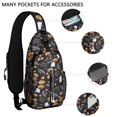 thumbnail image 2 of Sling Backpack,Halloween Autumn Pattern Crossbody Bag with Water Bottle Holder,Waterproof Sling Bag for Men/Women with Chest Phone Holder for Hiking,Travel, 2 of 6