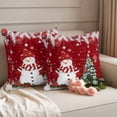 thumbnail image 2 of Red Christmas Outdoor Waterproof Pillow Covers, Snowman Xmas Balls Pine Needle Tree Decorative Square Throw Pillowcase Sofa Cushion Sham for Patio/Couch/Chair, 18"x18" 2 Pack, 2 of 8
