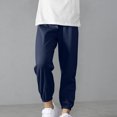 thumbnail image 5 of Wlynlyn Kids Jogger Pants Elastic Waist Cuffed Ankle Casual Soft Lightweight Trousers Multi Colors(10-11 Years,Navy), 5 of 7