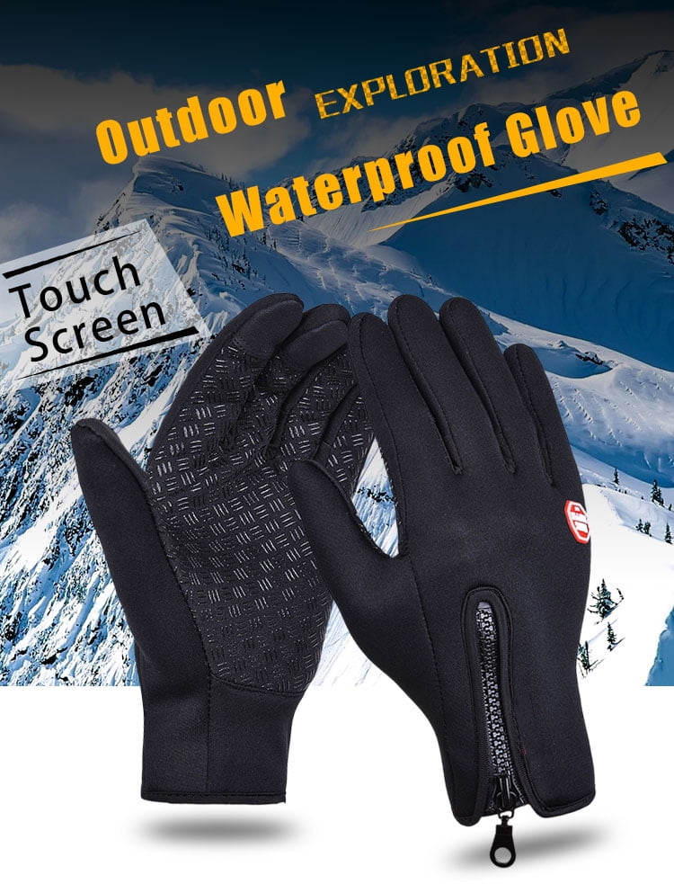 RockBros Winter Full Finger Fleece Thermal Warm Reflective Touch Screen Gloves 