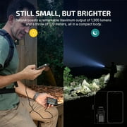 OLIGHT Baton 4 Rechargeable EDC Flashlight, LED Light 1300 Lumens with Magnetic Charging Cable, IPX8 Waterproof for Home, Camping, and Emergencies (Fighter Pilot)