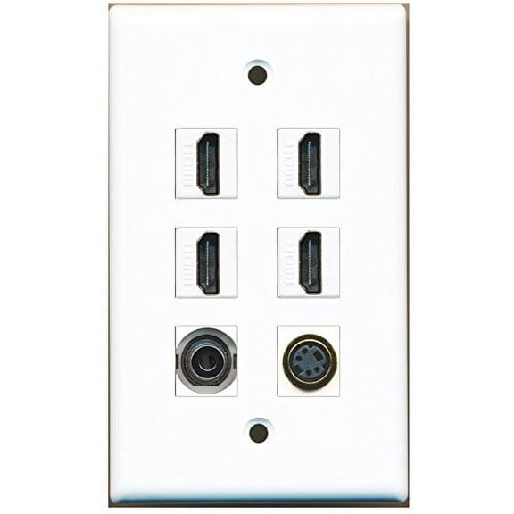 RiteAV - 4 HDMI 1 Port S-Video 1 Port 3.5mm Wall Plate