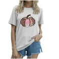 thumbnail image 4 of Womens Summer Tops Autumn Loose Pumpkin Printed Short Sleeve Round Neck Womens Golf Shirt,White,L, 4 of 4