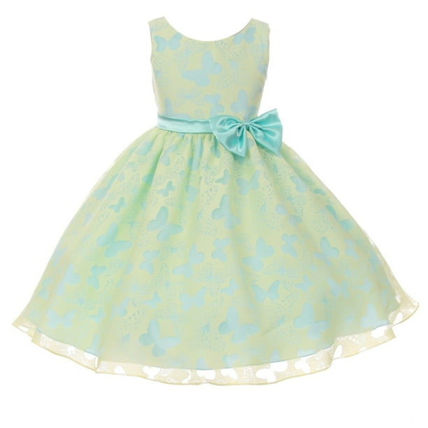 Kids Dream Kids Dream Little Girls Yellow Blue Butterfly Burnout Organza Easter Dress