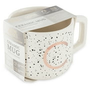 Thyme & Table 13.5 fl oz Monogram C White Speckled Stoneware Mug