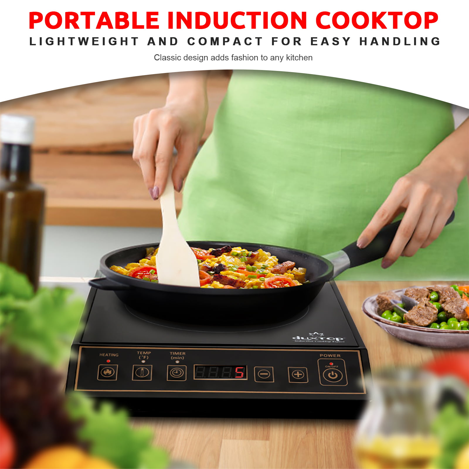 LCD Portable Double Induction Cooktop 1800W Digital Electric Countertop  Burner Sensor Touch Stove - Bed Bath & Beyond - 31433924