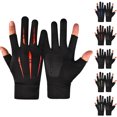 thumbnail image 4 of Gants Rouges pour Dames Protection Solaire Conduite Pêche Activités Extérieures Matériau Respirant avec Écran Tactile Taille Unique, 4 of 4