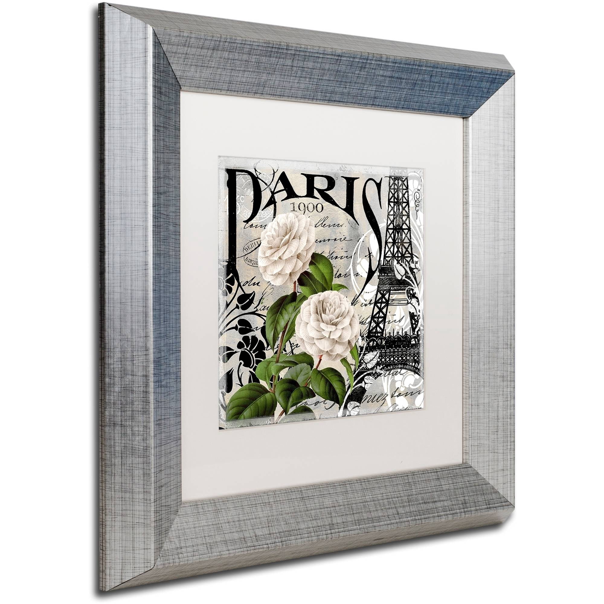 Trademark Fine Art "Paris Blanc II" Canvas Art by Color Bakery White Matte, Silver Frame