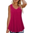 thumbnail image 3 of Shadoumai Womens Oversized Long Tank Tops Summer Casual High Neck Sleeveless Shirts Loose Fit Curved Hem Tunic Basic Tees, 3 of 4