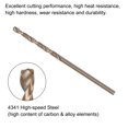 thumbnail image 4 of Uxcell 12 Packs 1.5mm Gold Titanium Coated High Speed Steel (HSS) 4341 Twist Drill Bits, 4 of 5