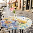 thumbnail image 3 of Watercolor Flowers Dragonfly Elastic Fitted Round Table Cover Spring Pastoral Waterproof Outdoor Tablecloth for Holiday Party, Picnic, Patio & Dining Fits Tables Up to 45"-54", 3 of 8
