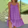 thumbnail image 2 of Prom Dresses 2024 Dress For Women Fashion Floral O Neck Ruffle Hem Spaghetti Strap Sleeveless Short Dress Beach Dress A-Line Beach Long Maxi Dress, 2 of 5