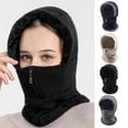 thumbnail image 4 of Women Winter Knit Balaclava Beanie Hat Zipper Up Face Mask Plush Lined Cap Scarf, 4 of 18