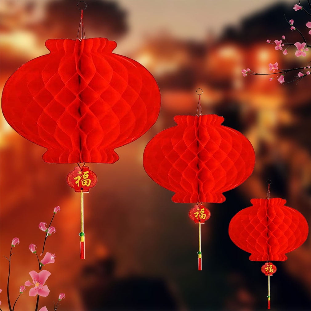 Wedding Spring Festival 30 Pieces Chinese Red Paper Lanterns with Chinese New YearGood Luck Garland Hanging Festival Decorations 2020 for New Year 