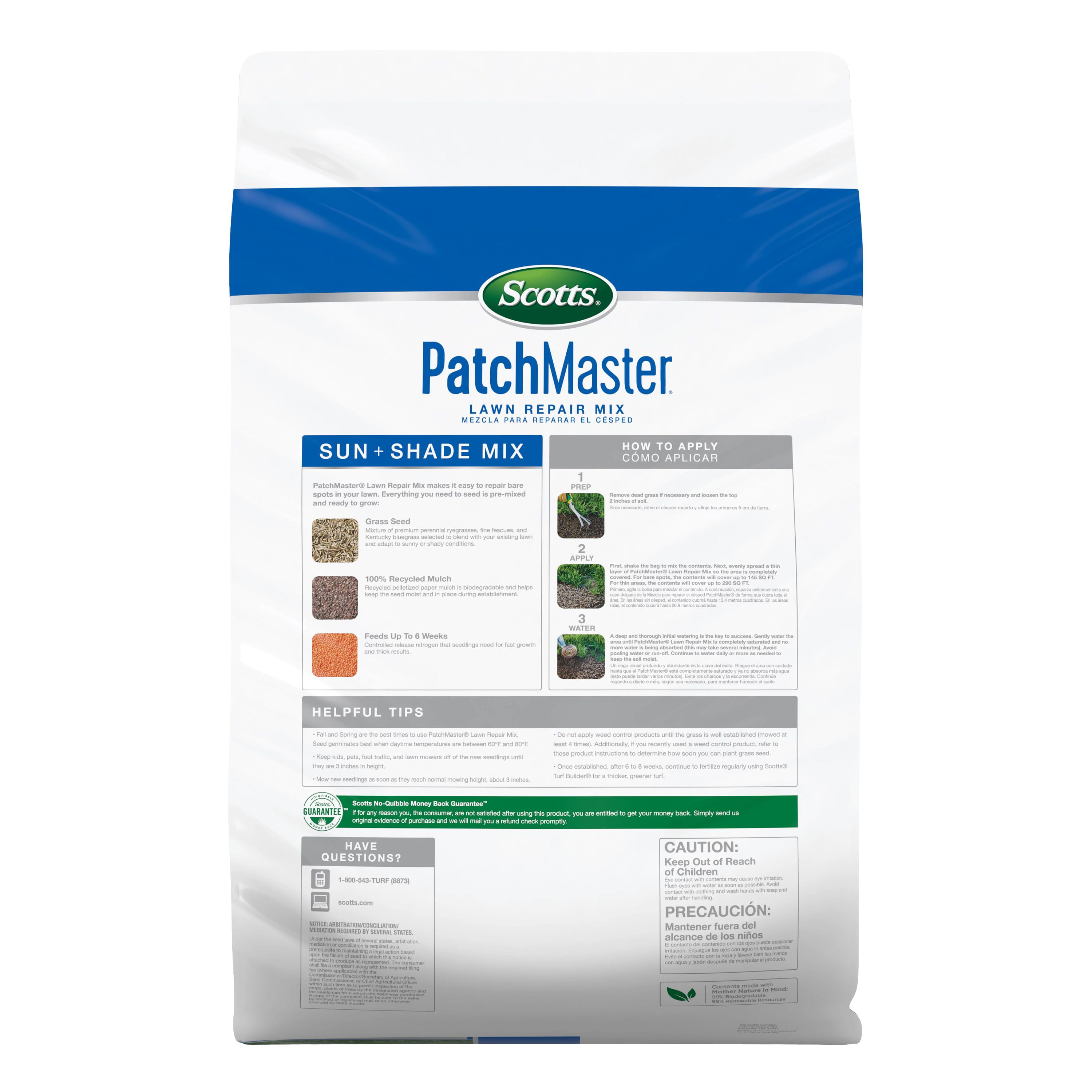 Scotts PatchMaster Lawn Repair Mix Sun + Shade Mix, 10 lbs.