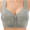 thumbnail image 3 of Bras for Women qinhaie Comfortable Front Closure Wireless Bra for Women, No Underwire Everyday Bra, Front Snap or Button Soft Breathable Grey Bra, 3 of 3
