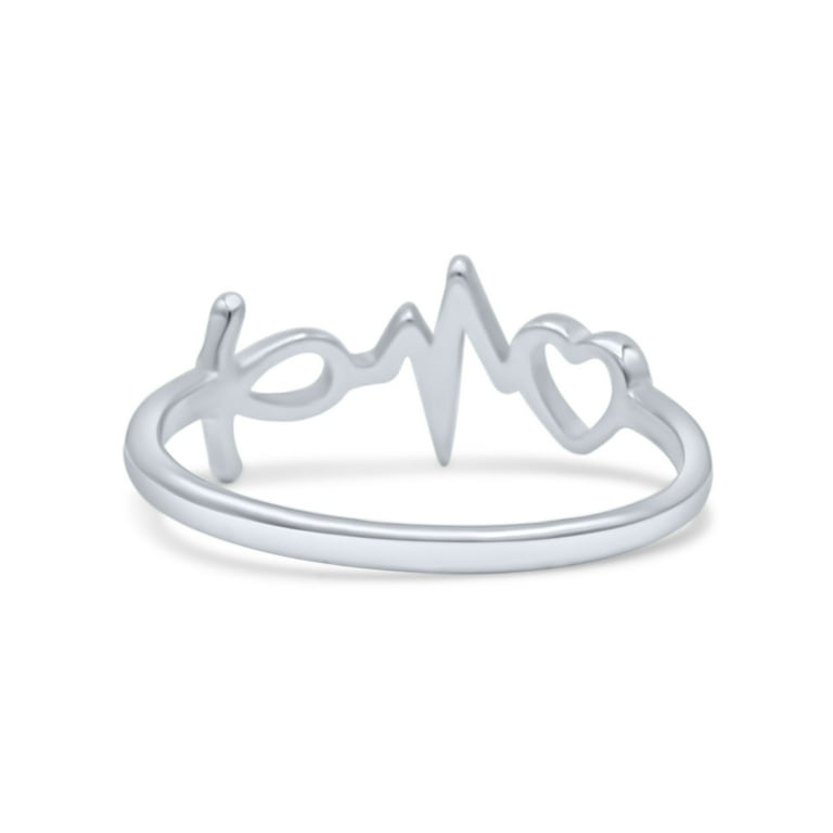 Filigree Ekg Heartbeat Promise Ring Unique Fashion Band