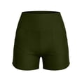 thumbnail image 7 of TEAJOPSUU Athletic Shorts for Women with Pockets Stretchy High Waisted Yoga Shorts Tummy Control for Workout Running Olive Green, 7 of 7