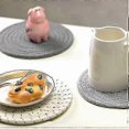 thumbnail image 3 of 2025 3 Pack Cotton Thread Weave Multi-use Hot Mats Non-Slip Stylish Coasters Insulation Hot Pads Trivet for Cooking and Baking,Grey Set, 3 of 5