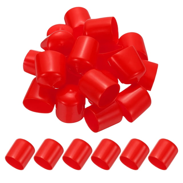 Tapas de goma de 28 mm ID, 35 piezas, tapas de goma de alta temperatura, puntas de goma, tapas de tornillo, protector de rosca flexible para tubos, tornillos, jigs de pesca, sillas, rojas