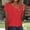 Red, variant on TAGOLD Summer Casual Tops,Plus Size T-shirt Blouse for Womens, Womens Casual Printed Loose Fashionable Short Sleeved Button T-shirt