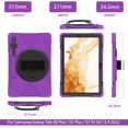 thumbnail image 3 of XYX Case for Samsung Galaxy Tab S7 FE 12.4 inch SM-T730/SM-T733/SM-T736B with 360 Degree Rotating, Hand Strap, Shoulder Strap, Purple, 3 of 7