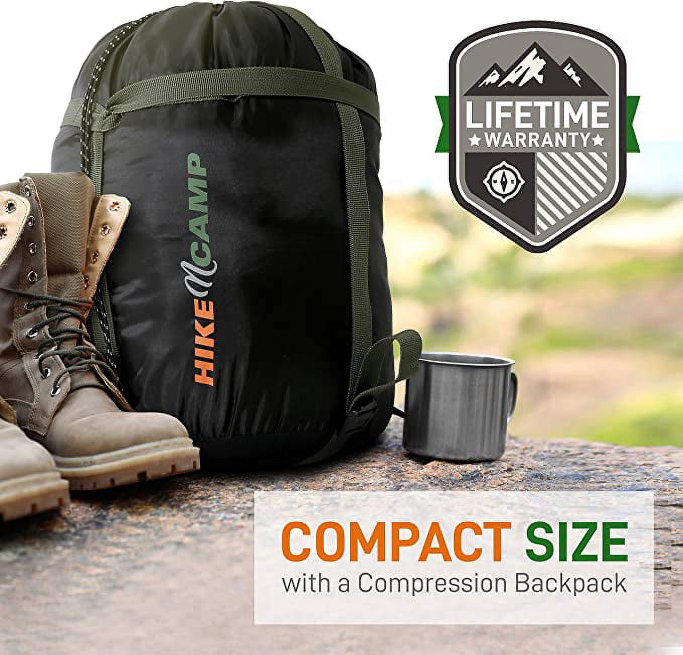 SereneLife Backpacking Sleeping Bag Camping Gear, Mummy Sleeping Bag for Adults/Teens W/ Pillow Bag