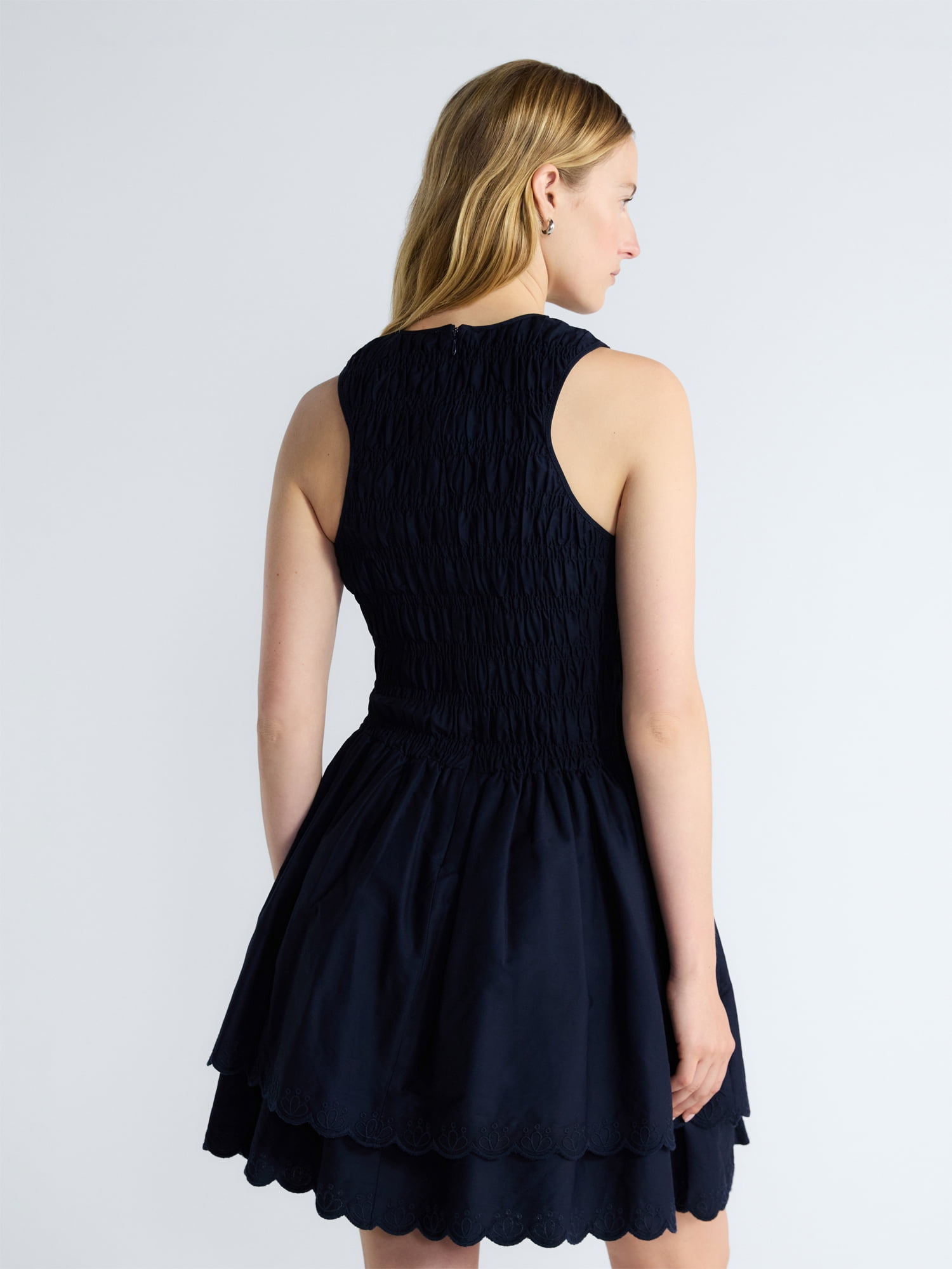Free Assembly Women's and Women's Plus Smocked Cotton Sleeveless Mini Dress, Sizes XS-4X