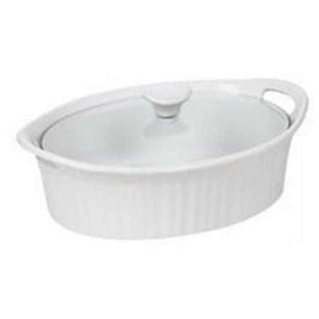 Oval Casserole Dish with Glass Lid French White 2.5 Qt Walmart