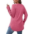 thumbnail image 5 of Long Sleeve Shirts For Women Crewneck Solid Color Pullover Tops Casual Loose Spring Fashion Sweatshirts, 5 of 6