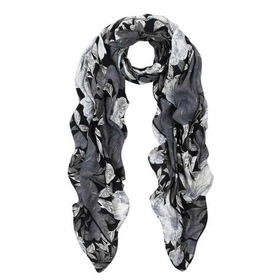 Premium Elegant 3-Tone Floral Design Scarf Wrap Shawl Stole