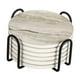 thumbnail image 5 of Posavasos de cerámica con soporte para taza de café, vasos, mantel individual absorbente, 6 unidades Patrón de arena, 5 of 9