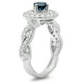 thumbnail image 2 of Dazzlingrock Collection 1.15 Carat (ctw) 14K Blue & White Diamond Ladies Swirl Bridal Halo Engagement Ring, White Gold, Size 9, 2 of 8