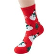 thumbnail image 3 of XIYNBAOK 2 Pairs Christmas Socks Unisex Adults Winter Warm Soft Mid-Tube Socks Xmas Holiday Ankle Socks Cartoon Snowman Print Cold Weather Crew Soft Socks for Xmas Women Men Gifts, 3 of 3