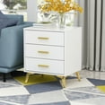 thumbnail image 2 of Mid-Century Nightstand with 3 Drawers,Chests of Drawers Bed Side Table for Bedroom in White, 2 of 7