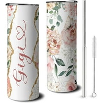 20 oz Gigi Skinny Tumblers with Lid and Straw, Gigi Stainless Steel Vacuum Insulated Travel Coffee Mug Cup Water Bottle, Gigi Birthday Gifts for Grandmother
