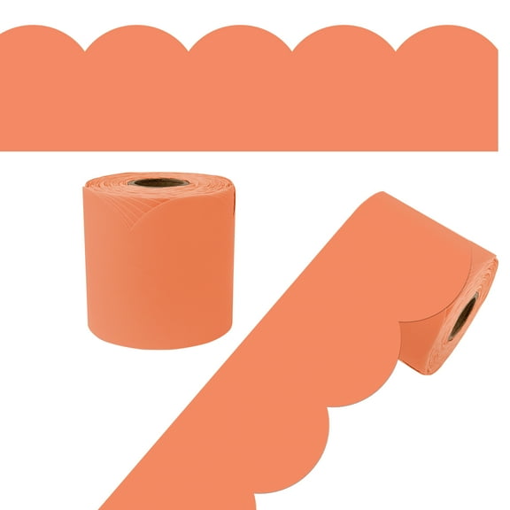 Carson Dellosa 65' Mango Rolled Scalloped Bulletin Board Borders (1 roll)