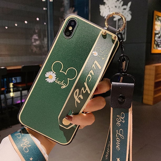 Funda con soporte de teléfono para Samsung galaxy S21 Ultra S20 FE S8 S9 S10 S20 plus NOTE 9 10 20, funda de TPU colgante con correa para la muñeca, 10x qym unisex