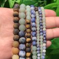 thumbnail image 3 of Cuentas redondas de amazonita mate de piedra natural para hacer joyas, perlas sueltas, pulseras y collares, 15'', 4/6/8/10/12 mm, 3 of 5