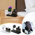 thumbnail image 3 of Fast Wireless Charger,Magnetic Wireless Charger，Magnetic Wireless Charger 3 In 1 10W Foldable Bracket Wireless Charger with Alarm Clock Night Light for Multiple Devices Fit For All Phone,Black, 3 of 8