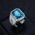thumbnail image 4 of PERITANG Mens Titanium Wedding Ring AAAAA Cubic Zirconia Modern Comfort Fit Statement Band With White Gift Box Packaging, 4 of 9