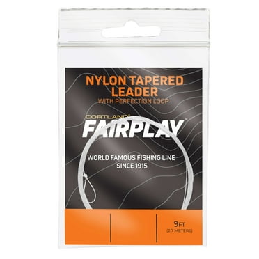 Cortland Fairplay Pro 7.5' Looped Nylon Monofilament Tapered Fly Fishing Leader, 4X, 6lb Test