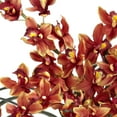 thumbnail image 3 of Nearly Natural Cymbidium with Decorative Vase Silk Flower Arrangement, Burgundy, 3 of 6