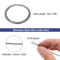 thumbnail image 2 of 3/32" (2.5mm) 50ft (16m) 304 Stainless Steel Cable Wire Rope 7 x 19 Strands Aircraft Wire for Outdoors Decking, 2 of 5